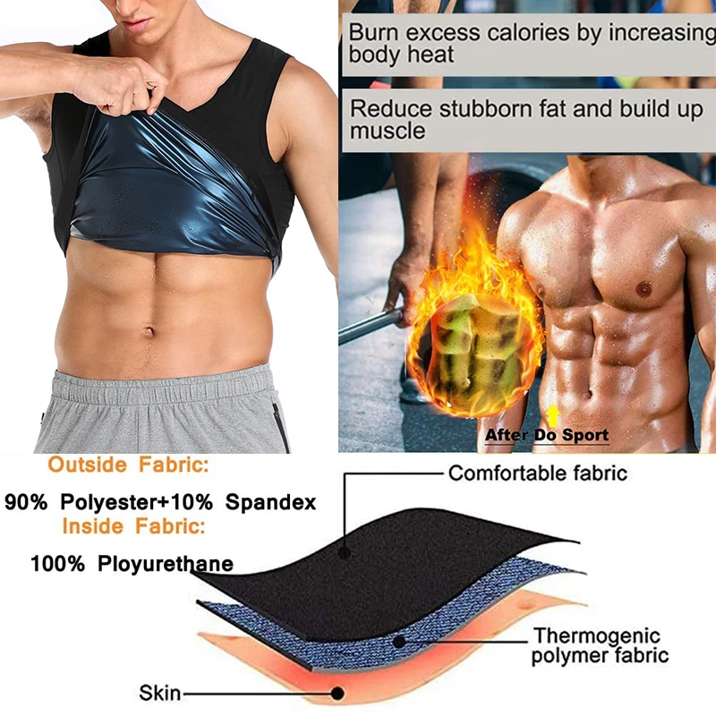 Sauna Workout Shapewear Men Women Thermal Sportswear Gynecomastia Compression Tank Top Sweat Vest Fitness Body Shaper Shirt
