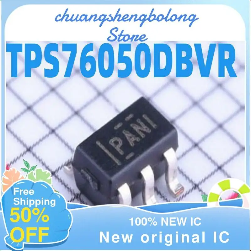 

10PCS TPS76050DBVR SOT23-5 PANI 5V 50mA LDO New original IC