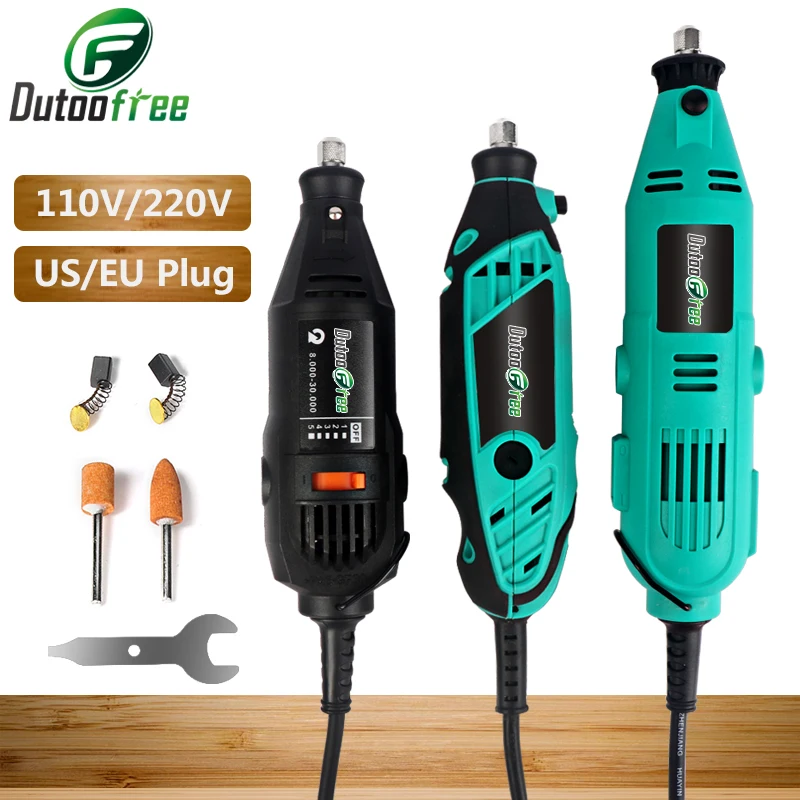 110V/220V 130W Power Tools Electric Mini Drill Adjustable Speed Grinder Engraver Polisher With Rotary Tools Set For DIY Dremel