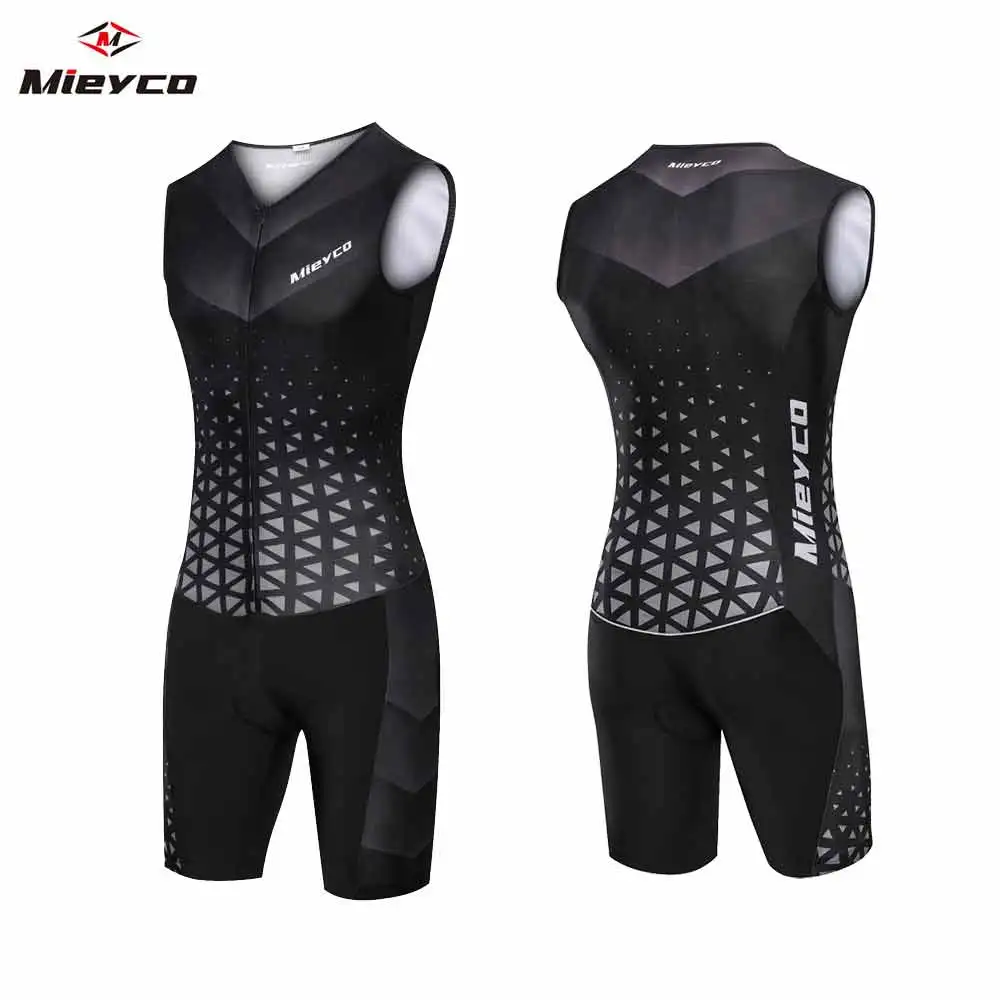 Mieyco Mehrfarbiger Triathlon Herren Ärmelloser Trainingsanzug Mountainbike Radsportanzug Leotard Jumpsuit Radsportanzug im Badeanzug-Stil – Detail 5
