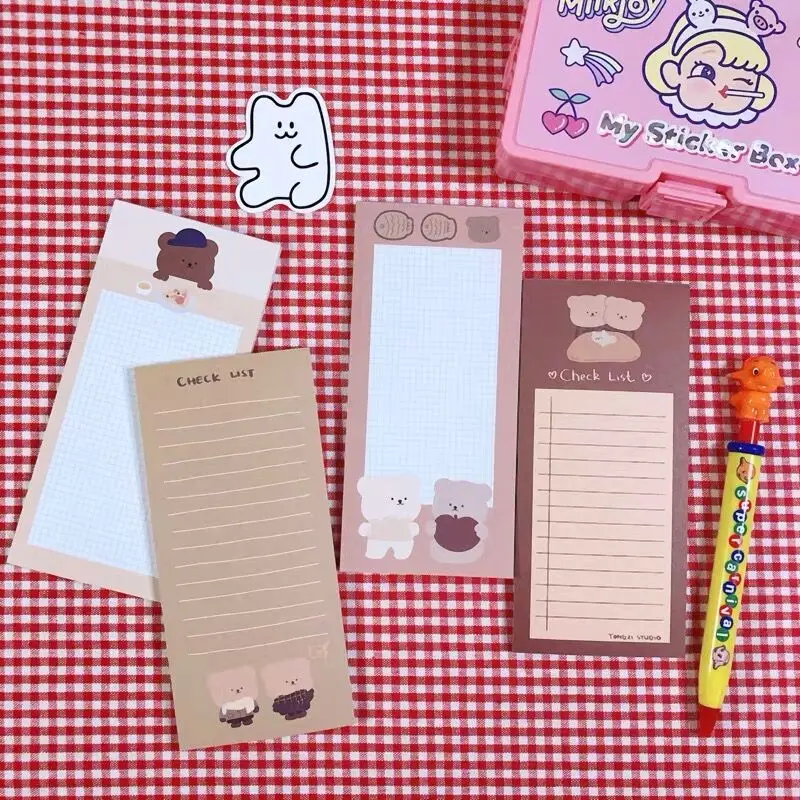 50 Sheets Kawaii Bear Daily To Do List Memo Note Planner Check List Paperlaria Agenda School Office Stationery