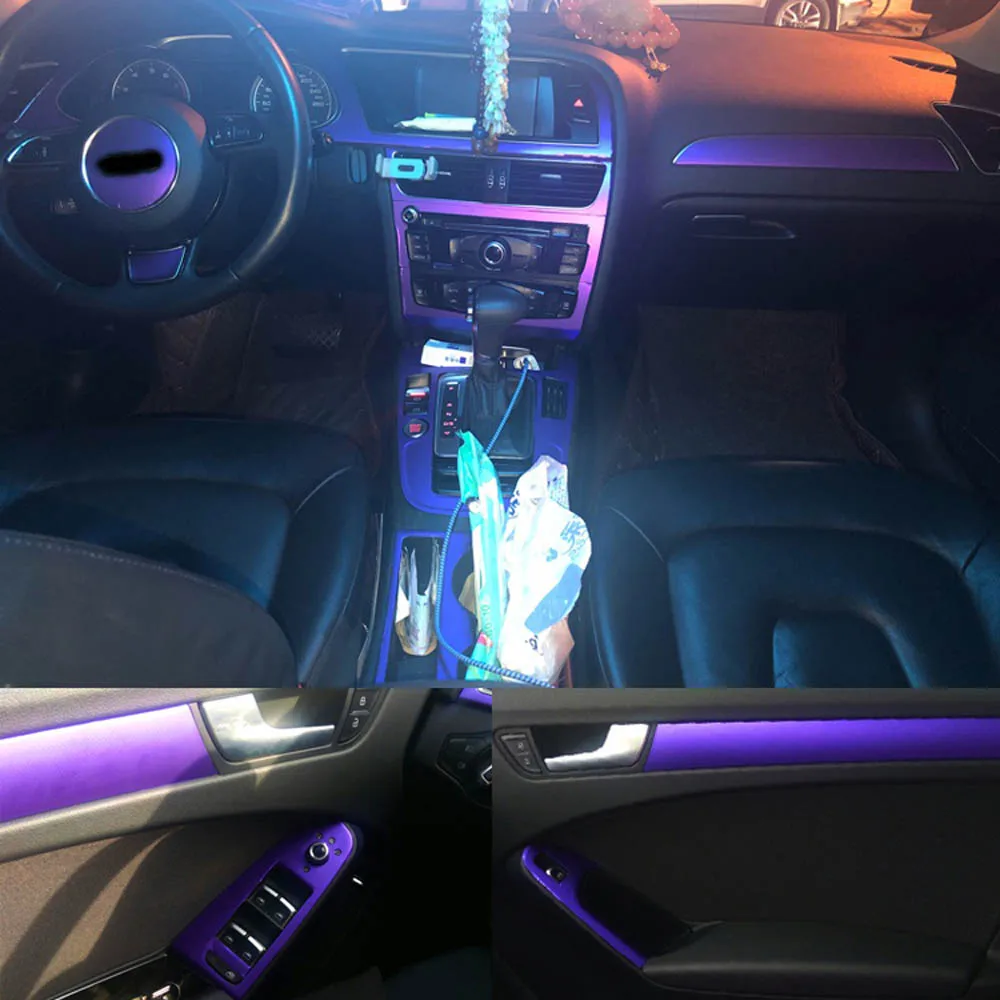 For Audi A5 2008-2016 Interior Central Control Panel Door Handle 3D/5D Carbon Fiber Stickers Decals Car Styling Accessorie