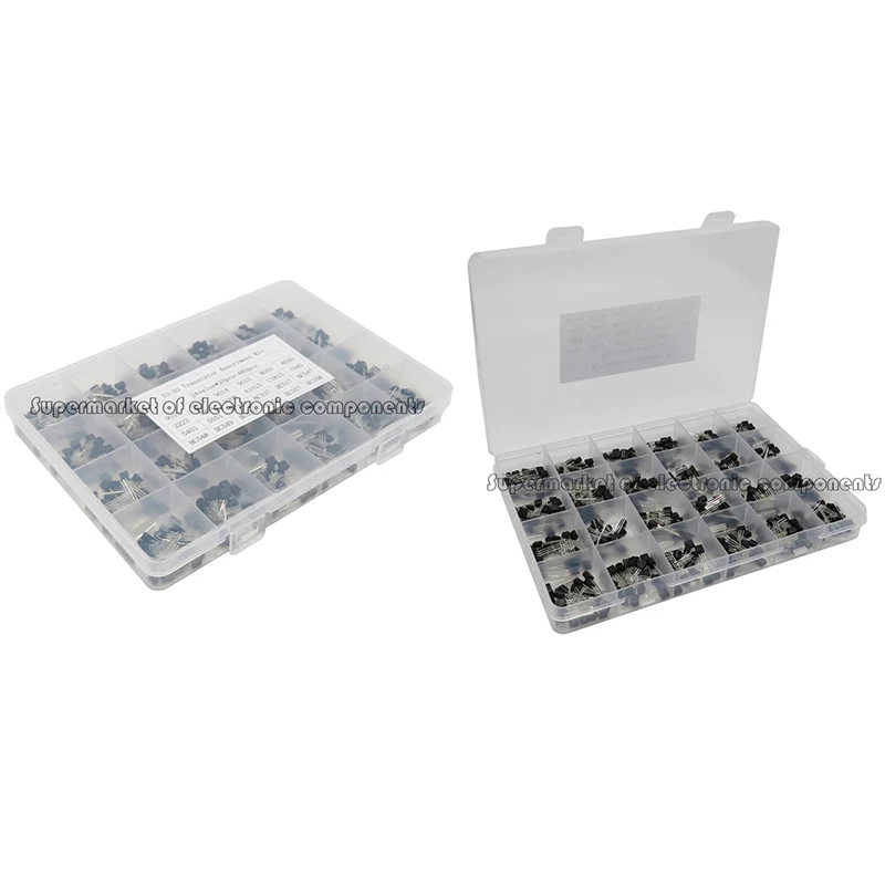 24Values TO-92 Transistor Assortment Assorted Kit Each BC327 BC337 BC517 BC547 BC548 BC549 2N2222 3906 3904 5401 5551 C945 A1015