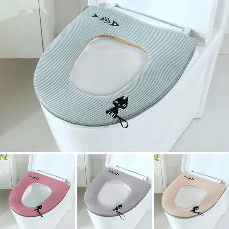 Universal Winter Toilet Seat Covers Thicken Soft Toilet Seat Cushion Bathroom Closestool Toilet Pad Mat Toilet Lid Accessories