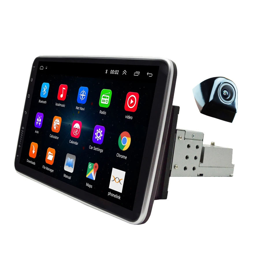 

360° Rotating Removable Auto radio 10 inch HD Touch Screen Android 1+16GB GPS Navigation Wifi with Rear view Camera