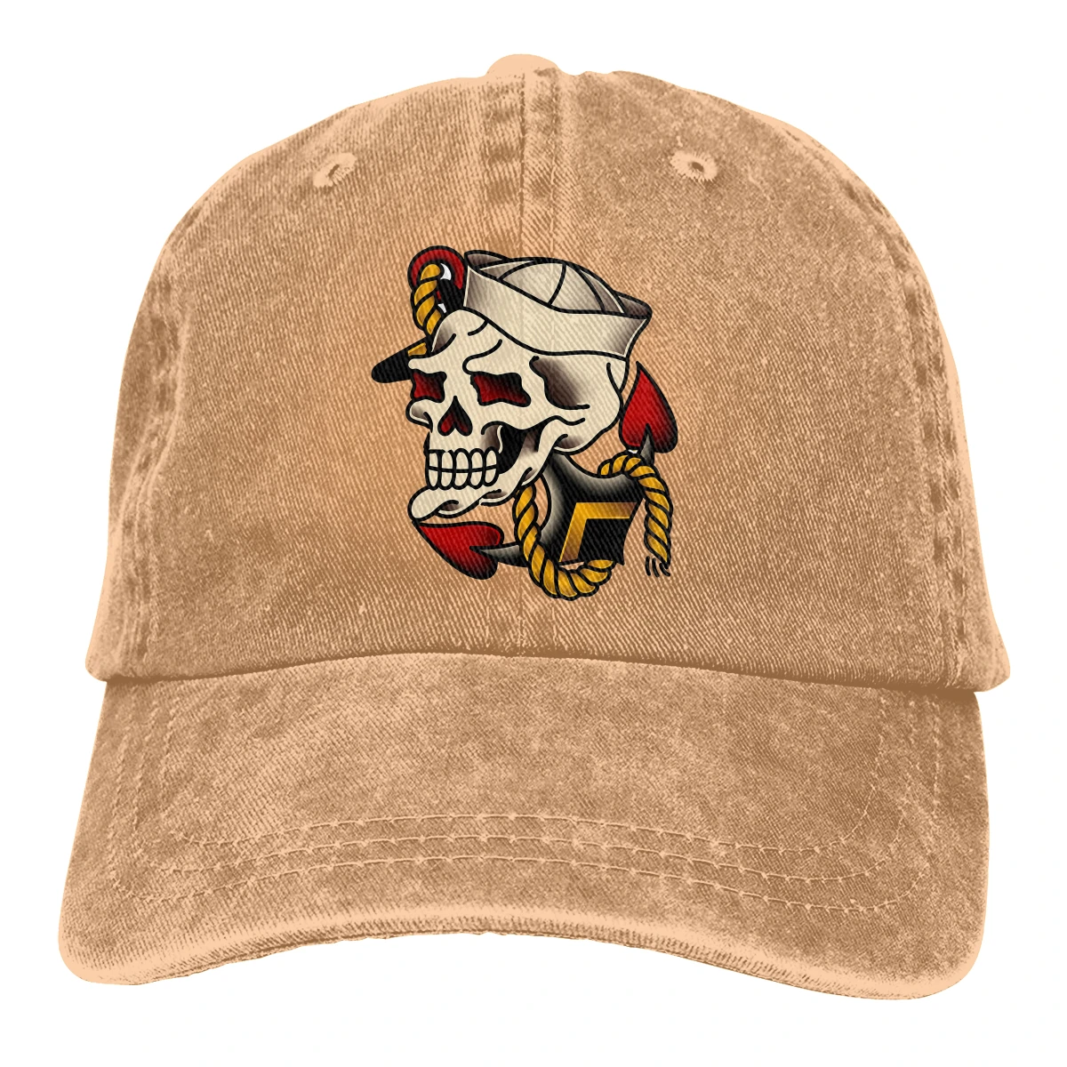 

Salty-Dog Skull And Anchor Baseball Cap Men American Traditional Caps colors Women Summer Snapback Caps