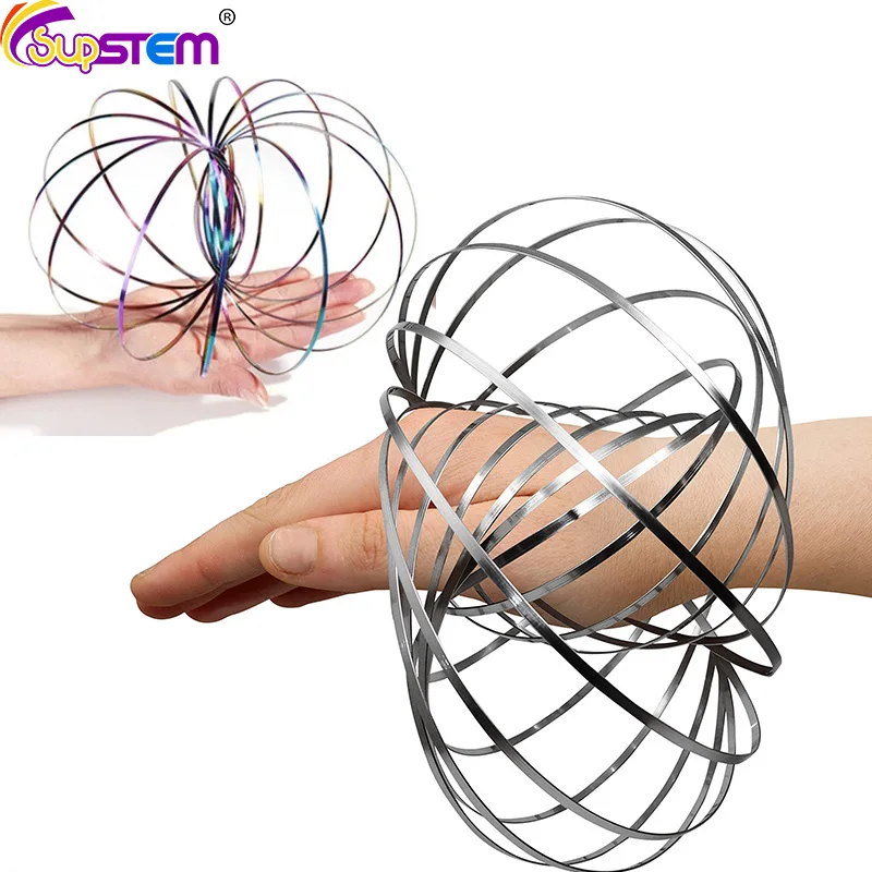 Magic Bracelet Fidget Toys Anitistress Magic Toroflux Flow Ring Toys Kinetic Spring 304 Stainless Steel Gifts For Adult Children