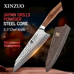 XINZUO 8.5'' Chef Kitchen Knives Japanese SRS13/R2/SG2 Powder Steel Core Damascus Steel Meat Knife Desert Ironwood Handle