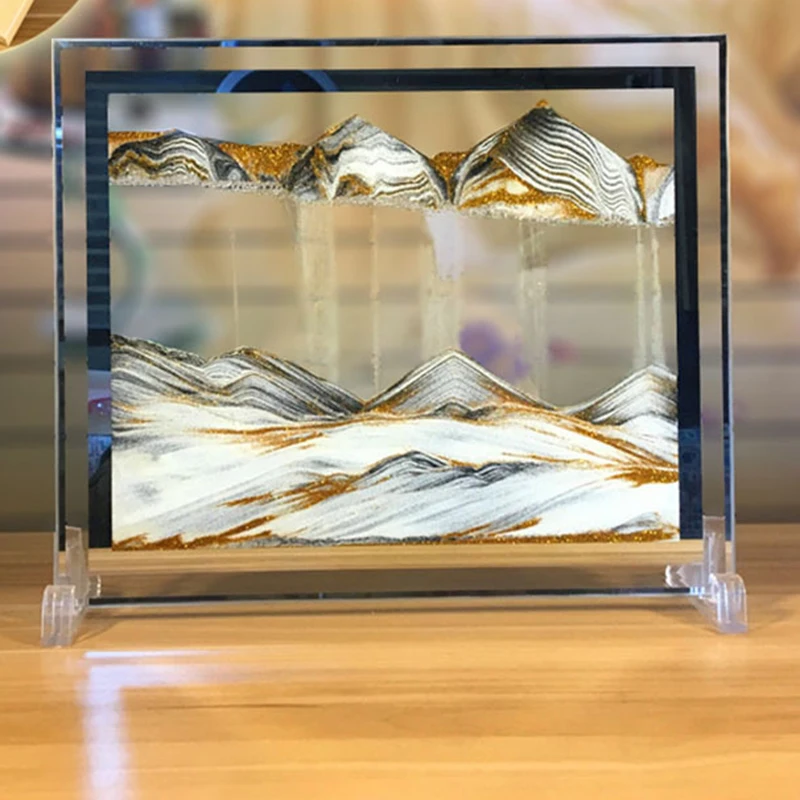 

3D Landscape Moving Sand Painting Dynamic Sand Picture Flowing Sand Painting Hourglass Decor E2S