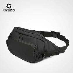 OZUKO Male Casual Waist Packs Waterproof Fanny Pack Men Shoulder Belt Bag Phone Pouch Bags for Teenage Travel Waist Chest Bag