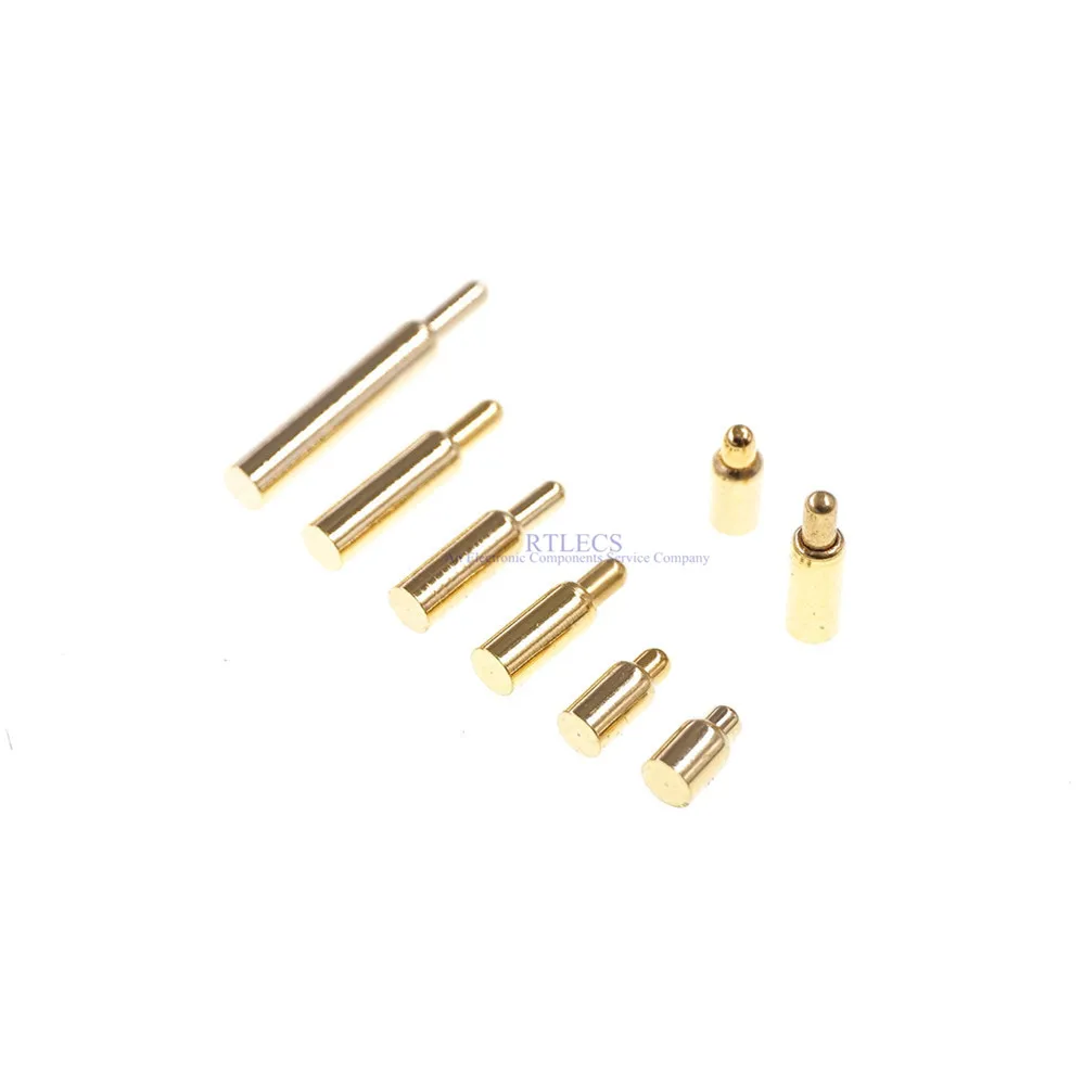 10 50 100 Pcs Slim Type Miniature Spring-Loaded Pogo Pin Connector SMD Gold Plated No Flange Barrel 1.5 MM Outside Diameter