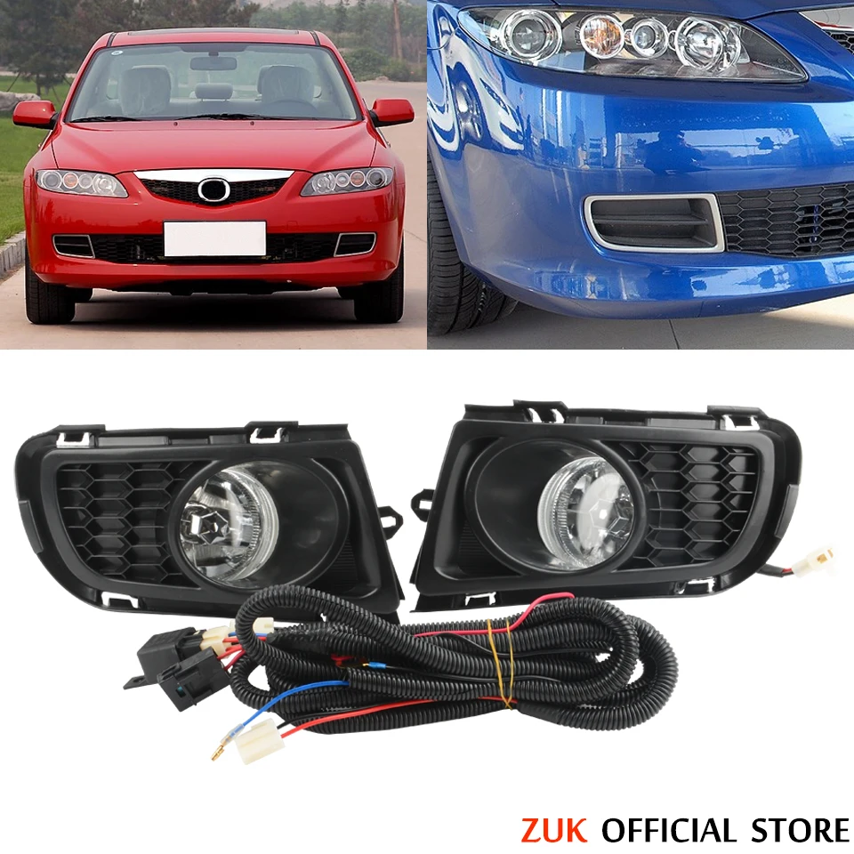 

ZUK Front Bumper Fog Light Fog Lamp Foglight Modification Set For MAZDA 6 Sedan GG1 2003 2004 2005 2006 2007 2008 2009 2010