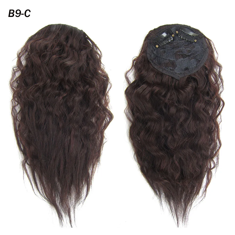 Jeedou Synthetic Short Kinky Curly Hair Extension With 2Clips One Piece Clip in Hair Black Light Brown Hairpiece