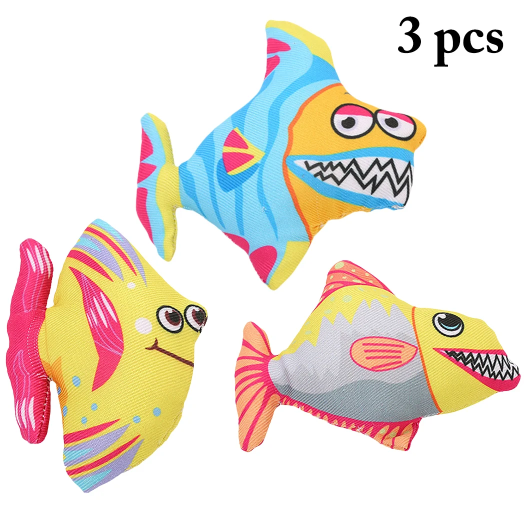 3pcs Cat Toy Fish Dog Toys Plush Stuffed Fish Shape Cats Padded Toy Catnip Scratch Scratching Post For Pet Product Supplies