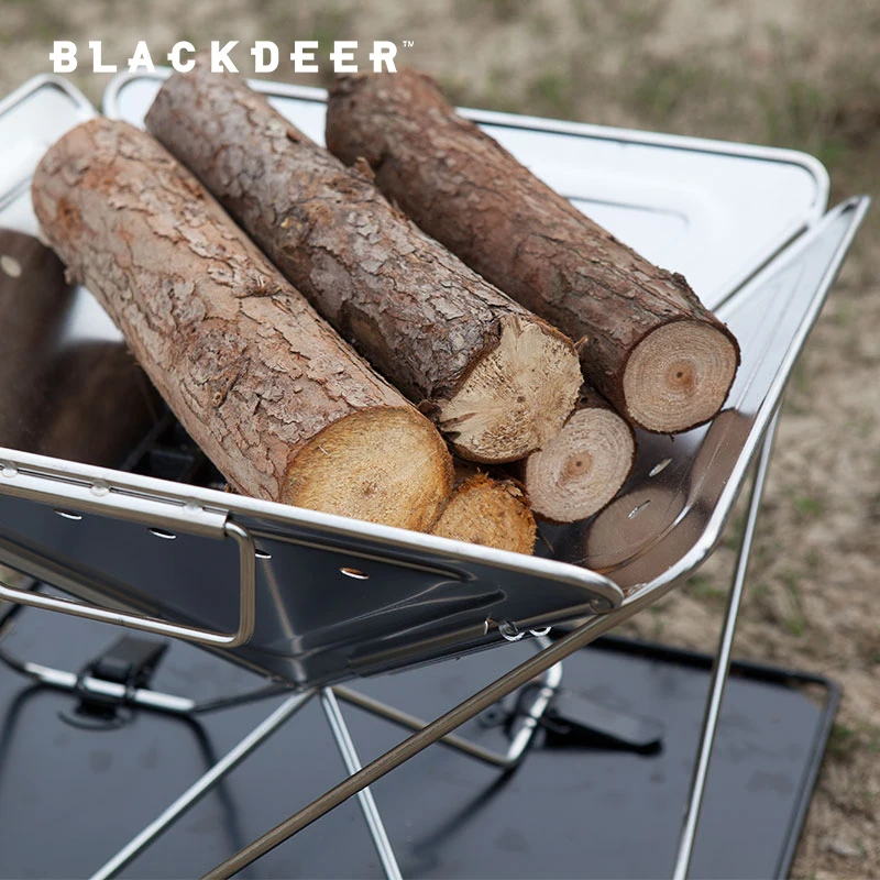 Camping Fire Rack Stainless Steel Picnic Grill Foldable Portable Bonfire Table Carbon Heating Wood Stove Fire Home BBQ Grill