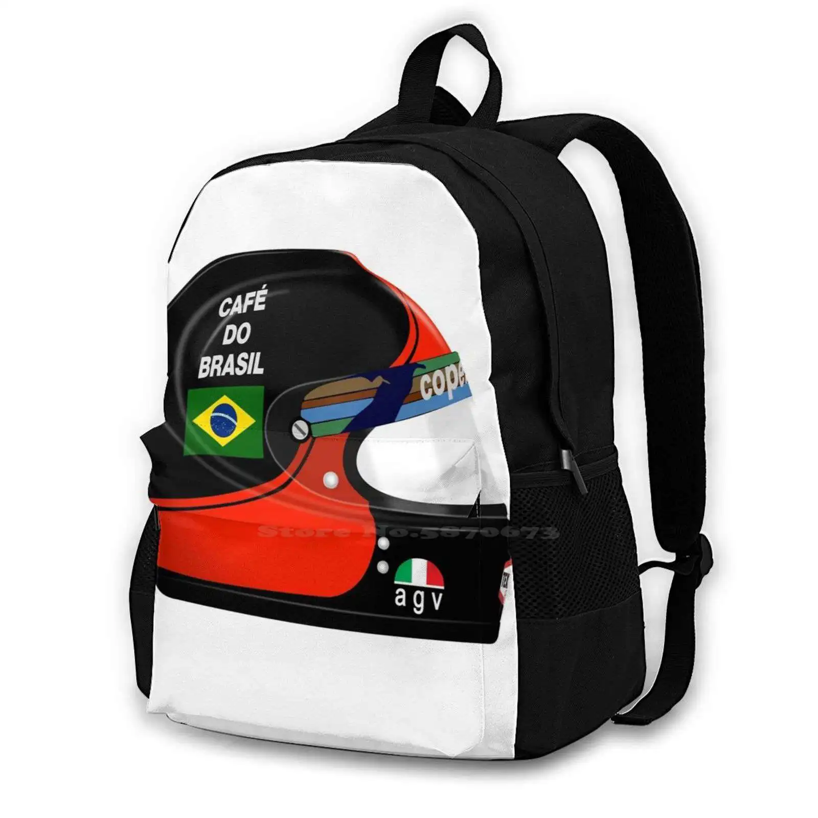 Emerson Fittipaldi Helmet Hot Sale Schoolbag Backpack Fashion Bags Emerson Fittipaldi Motor Racing Grand Prix Auto Sport