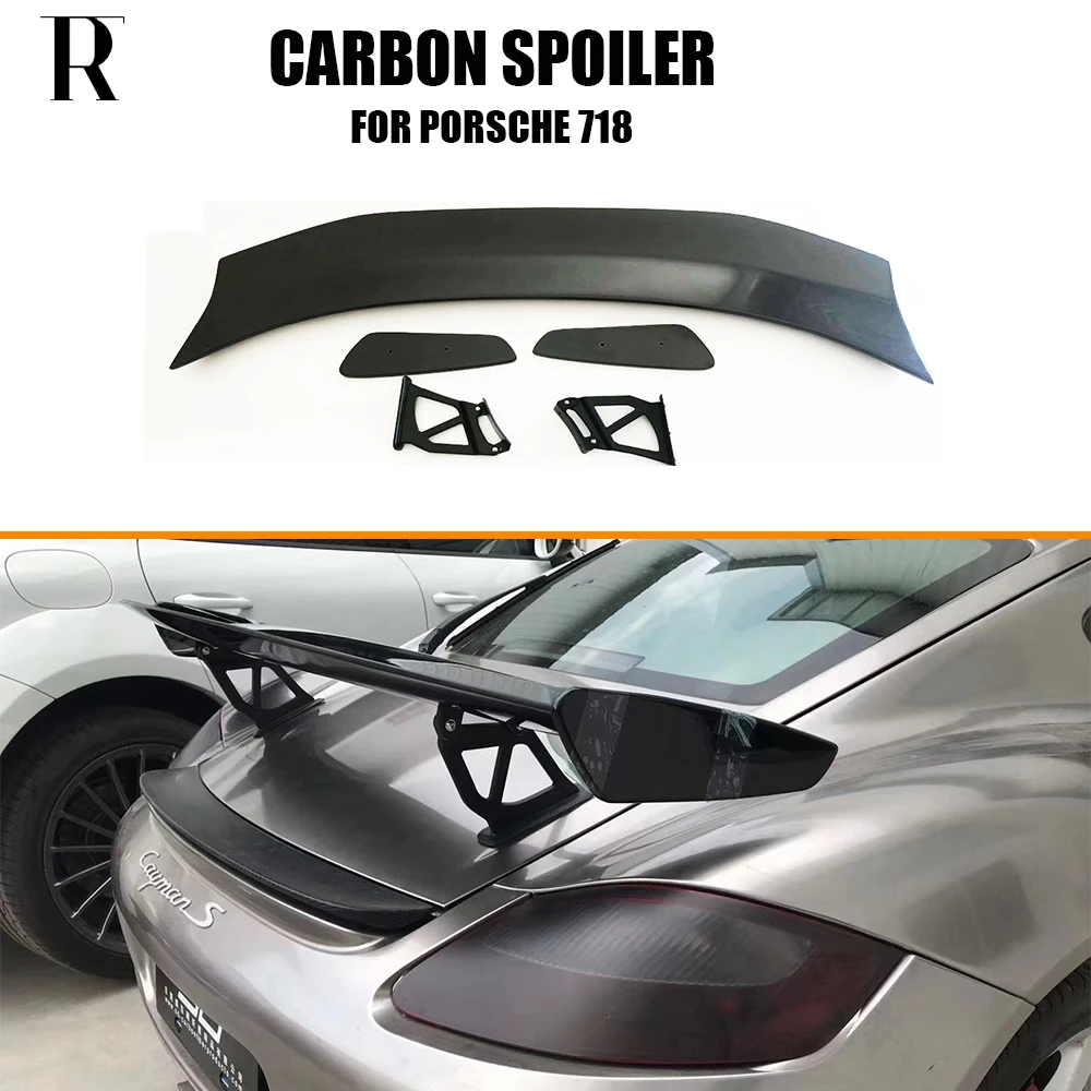 GT4 Style Carbon Fiber Rear Trunk Lip Wing Spoiler for Boxster Cayman 718 987 997 998 981 911