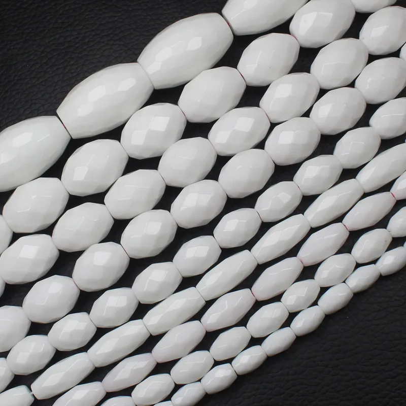Faceted white porcelain agates Oval beads per strand,DIY Jewelry Making ! We provide mixed wholesale for all items !