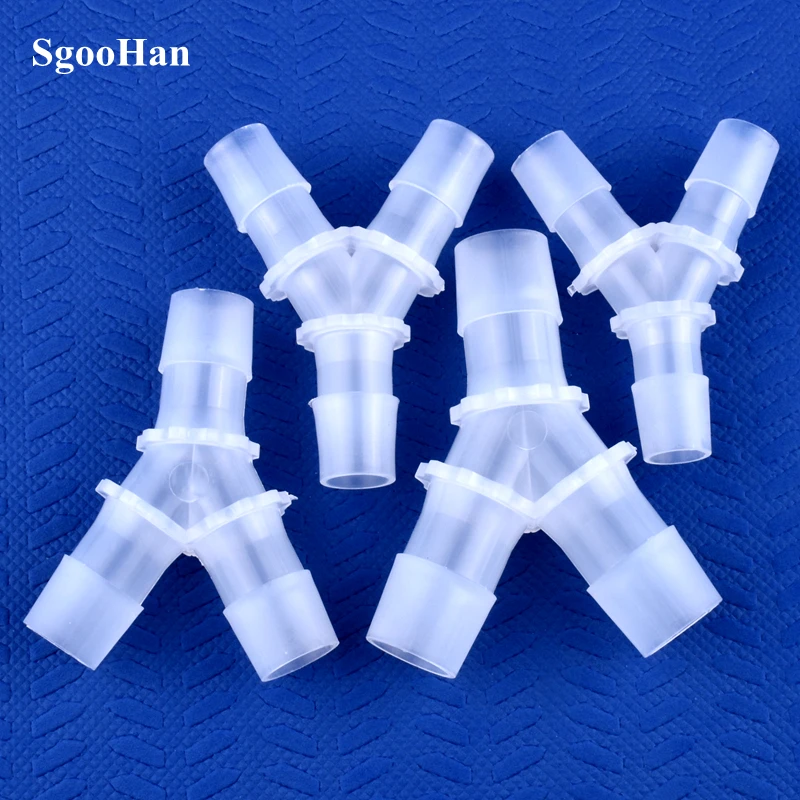 1~100pcs 14.2~20mm PP Y-Style Tee Connectors Garden Irrigation System Water Pipe Joint Aquarium Tank Air Pump Hose Pagoda Joints