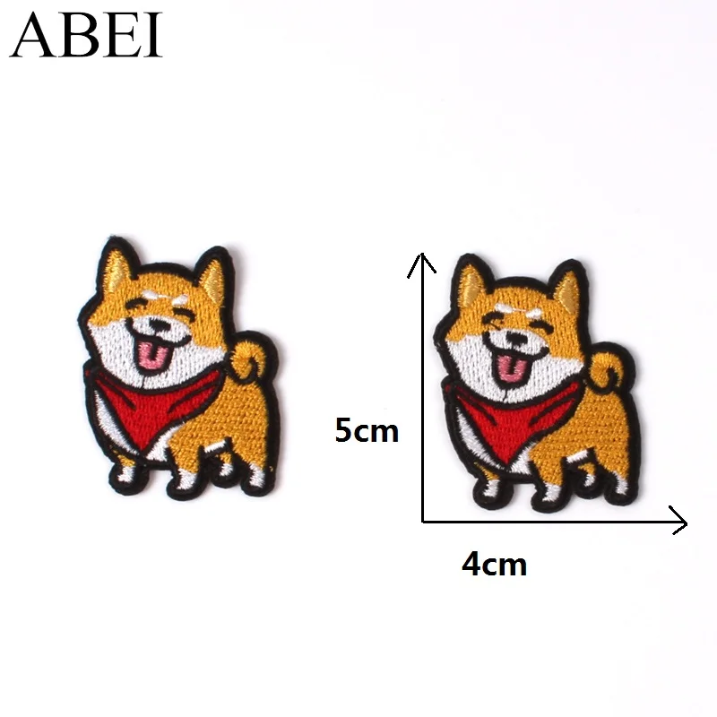 10pcs Embroidered Dog Patches Iron On welsh corgi pembroke Stickers Sewing Animal Badge DIY Jeans Coats Sweaters Fabric Applique