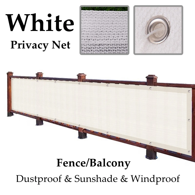 White HDPE Balcony Privacy Net Fence Anti-UV Wind Protection Terrace Shelter Apartment Balcony Shielding Net