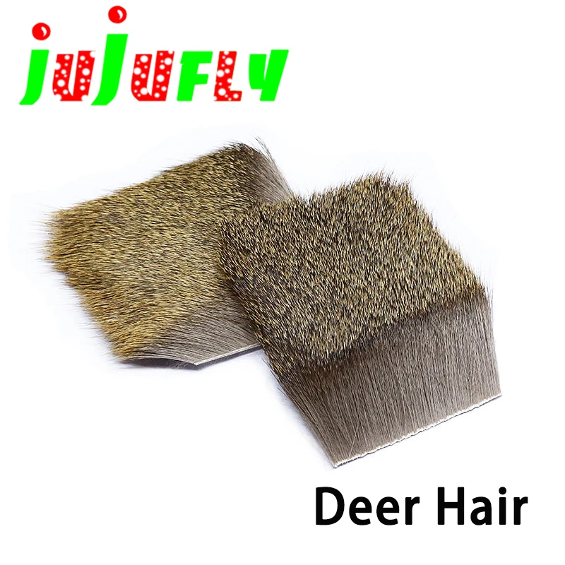 

1patch 8*8cm natural tanned genuine deer hair patch selected medium long deer back hair fly wings fly tying materials