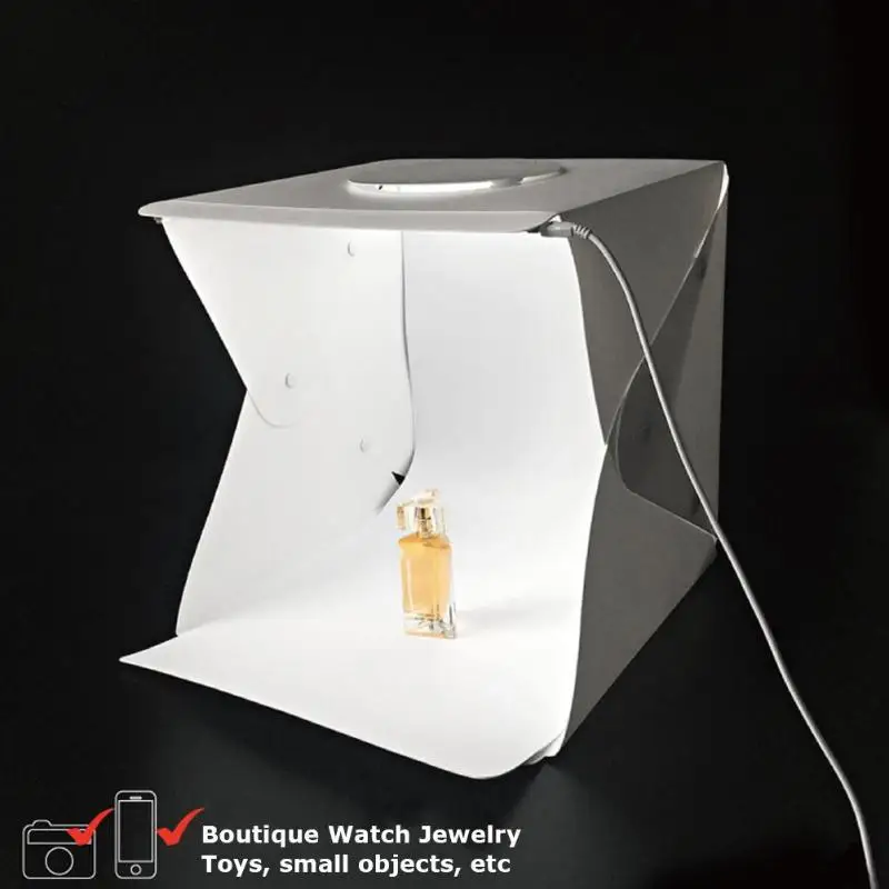 

40cm LED photo box Photography Softbox Dimmable Portable Foldable Photo Studio Shooting Tent box kit & 6 Color Backdrops