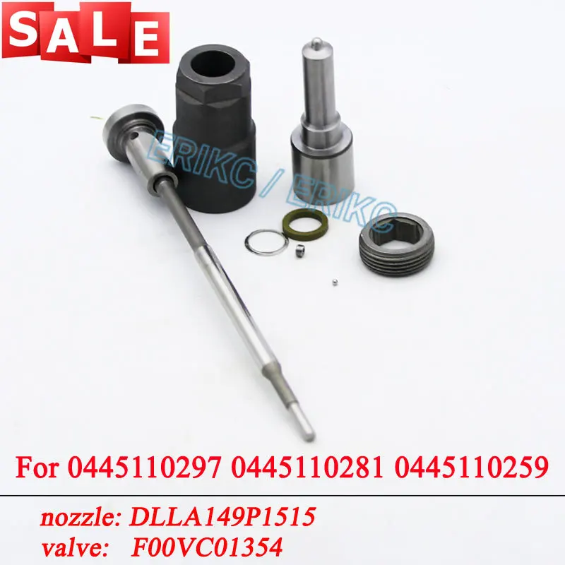 0445110297 Fuel Injector Repair Kit Nozzle DLLA149P1515 Valve F00VC01354 For CITROEN 96542405 0445110281 0445110259