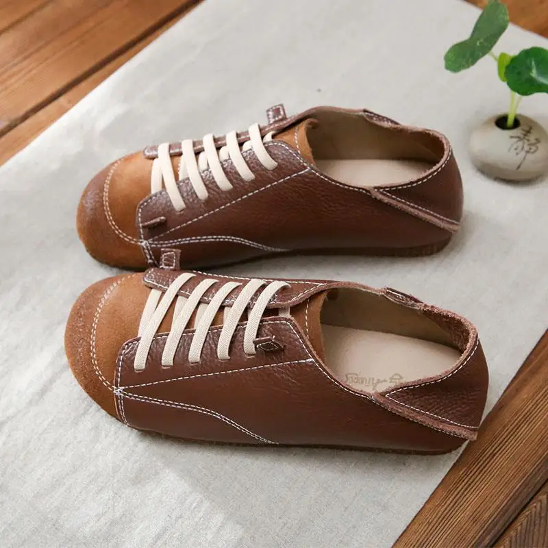 Mocasines japoneses Harajuku para mujer, zapatillas de diseñador, mocasines con cordones, Mules planos para mujer y niña, zapatos sin cordones con punta ancha