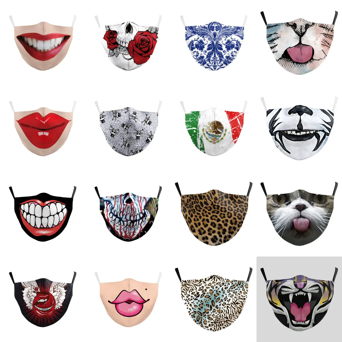 Mascarilla Funny Joker Printing Mouth Masks Unisex Mask Breathable Outdoor Windproof Mouth Cover Face Mouth Caps Maske Masque