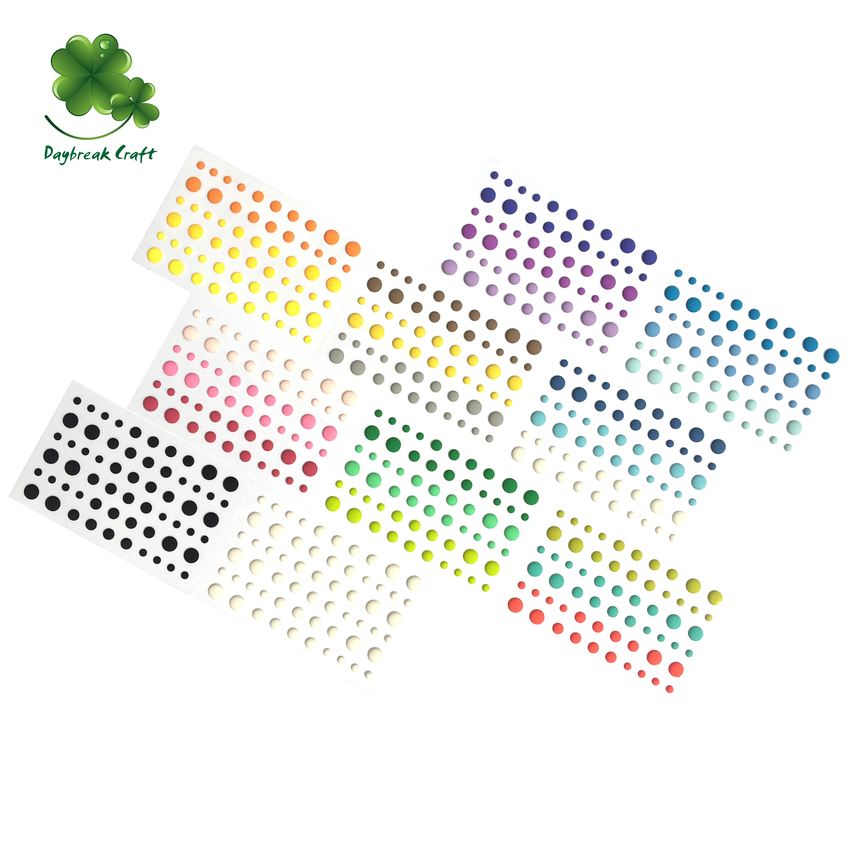 Assort Multicolors China Wholesale Self Adhesive Matte Glitter Enamel Dots Resin Stickers