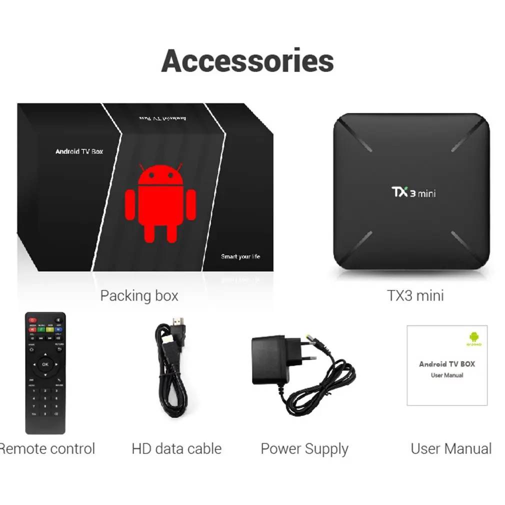 High Quality TX3 Mini Tv Box Smart 5G Wifi Smart Quad-core Wireless Network Set Top Box Dual Frequency Digital TV Set Top Box