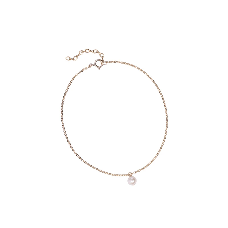 Lii Ji Real 14k Gold Filled No Fade Real Pearl Anklet Bracelet Leg Bracelet For Women Beach Ankle Chain Jewelry Gift