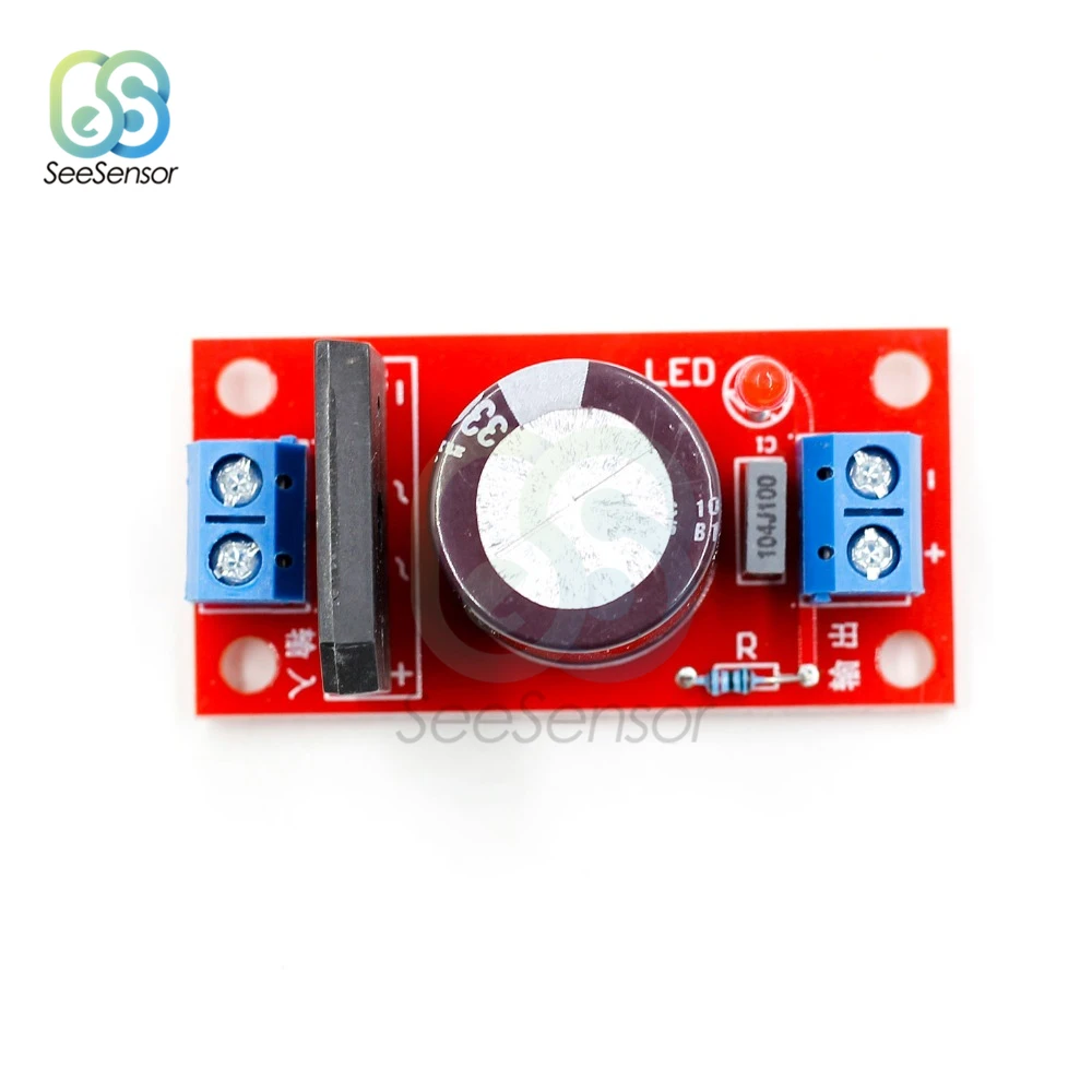 Rectifier Filter Power Supply Board 3A 8A Rectifier with Red LED Indicator AC Single Power to DC Single Source Board