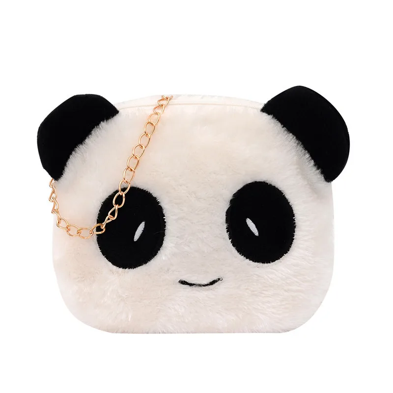 Bolso de hombro cruzado de felpa de dibujos animados de Panda salvaje personalizado para niñas, Mochila multifunción para Mujer, nueva moda, Otoño e Invierno