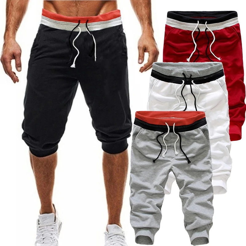 Summer Men Cropped trousers New Fashion Shorts Casual Sports Jogging Large Size Loose Outdoor