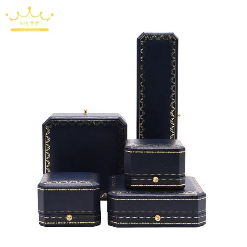 Golden Lace Octagonal Snap Button Jewelry Box Jewelry Storage Box Ring Box Bracelet Box Jewelry Packaging Box