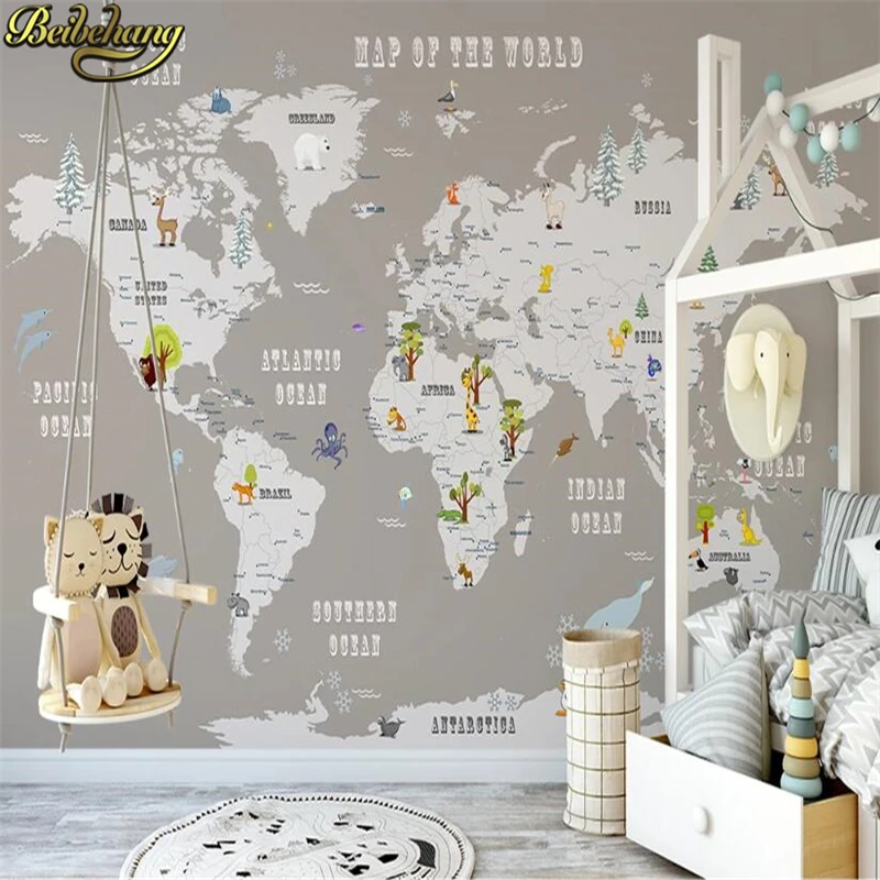 beibehang 3d custom Cartoon Animal Paradise Map photo murals wallpaper backdrop bedroom children's room wall papers home decor