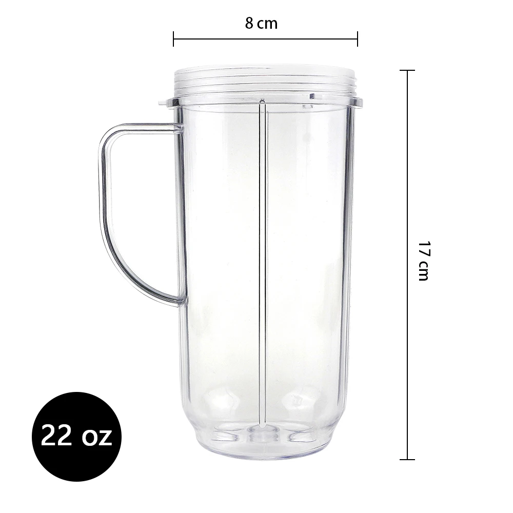 Replacement Cups Juicer Accessories Cup Mug with Handle Replacement Part 22oz Tall Cup for 250w Magic Bullet Without Lid