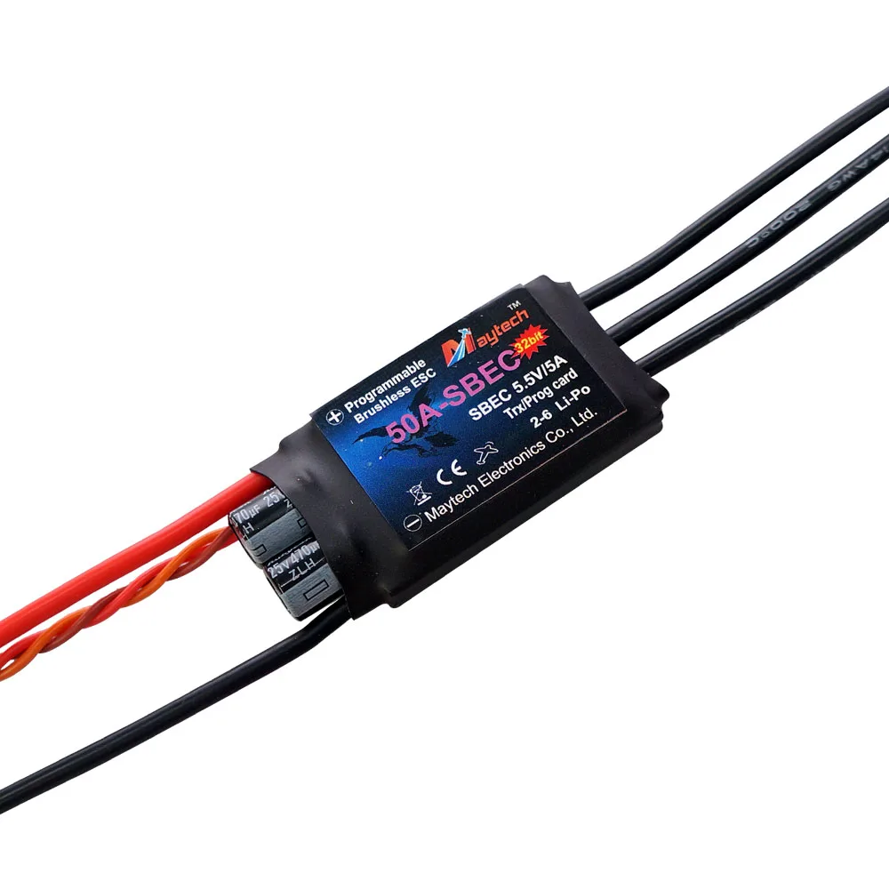 

Maytech Airplane ESC Controller 50A Cont Current 25V Speed Controller 32bit Multicopter ESCs