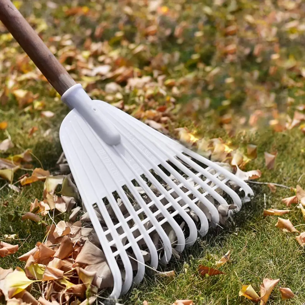 12-tooth Leaf Rake Agricultural Rake Grass Rake FLOWER Sowing Soil Loosening Rake Plastic Lawn Leaf Rake Garden Tool