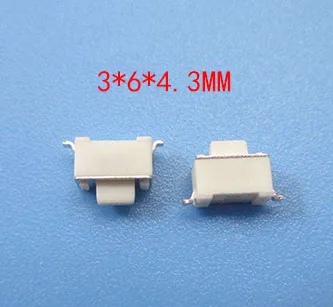 100pcs 3*6*4.3 Panel PCB Momentary Tactile Tact Push Button Micro Switch 2 Pin DIP Light Touch Keys Keyboard