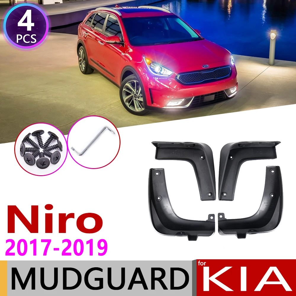 4pcs Front Rear Car Mudflaps for Kia Niro DE 2017 2018 2019 Fender Mud Guard Flap Splash Flaps Mudguards Accessories