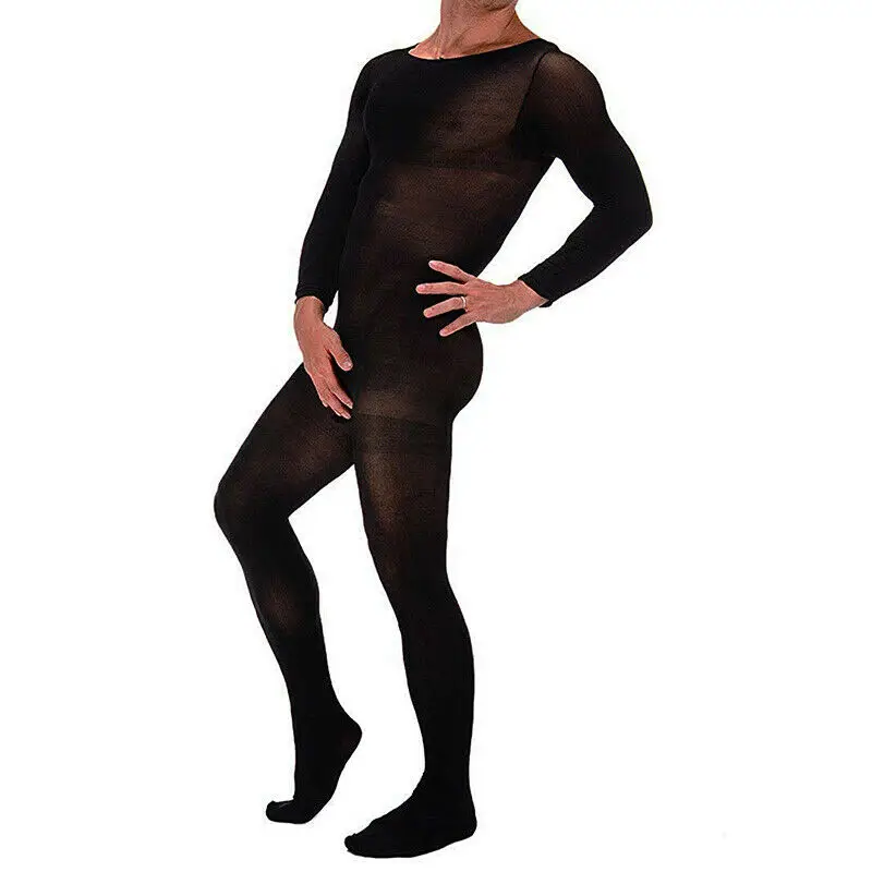 Metelam Men Velvet Anti-Hook Full Body Stockings Bodyhose Trunk Sheath Jumpsuit Bodysuit