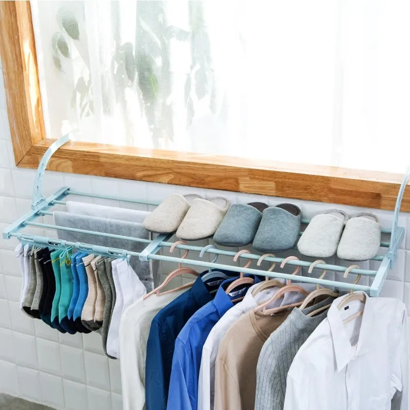 

Pillow Shoe-drying Device Multi-functional Small Clothes-hanging Foldi Outside Window Shoe-drying Rack Balcony Shoe-hanging Rack
