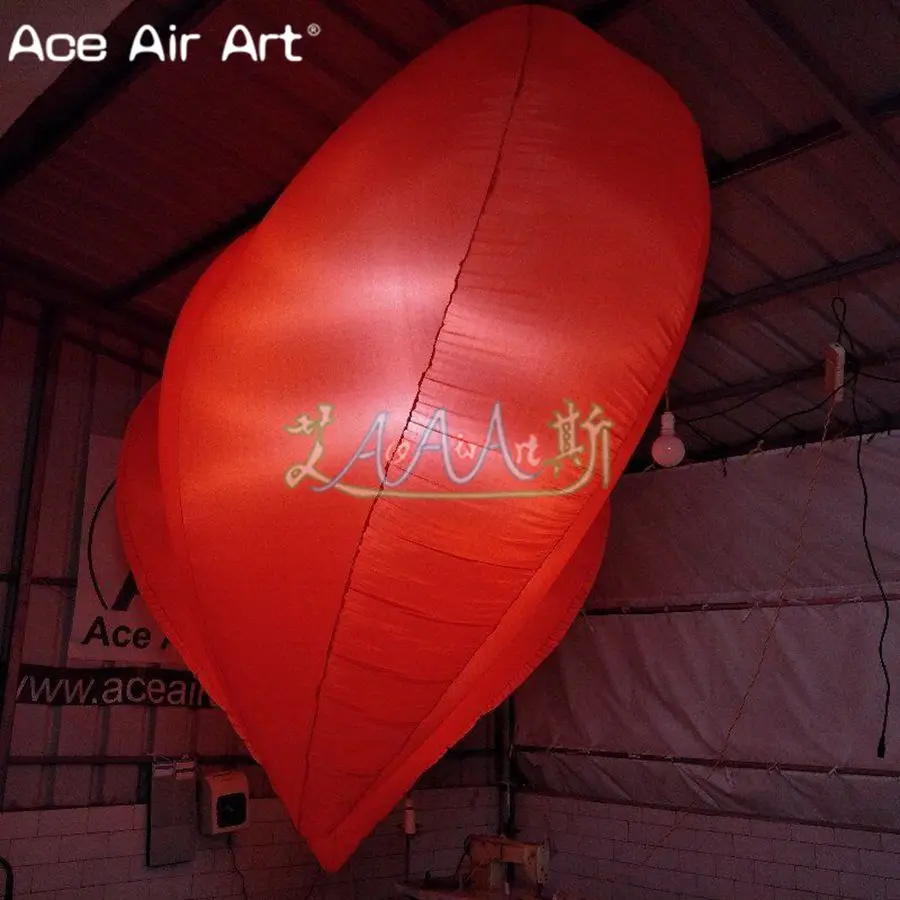 Customized Soft material big heart model inflatable red heart with colorful led lights for party and club/event decoration