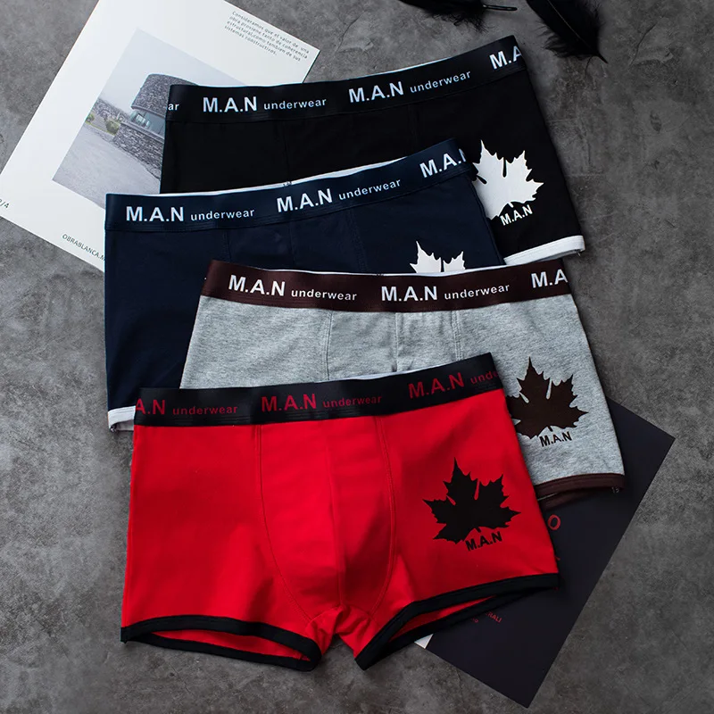 

4pcs/lot Men's Underpants Cotton Underwear Men Boxer Short Breathable Brand Boxer Print Men Briefs Comfortable Shorts Jdren