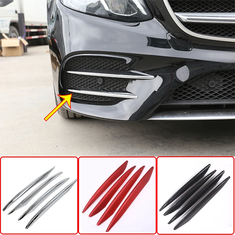 For Mercedes Benz E Class AMG E43 E63 W213 2016-2020 Car Accessories Front Fog Lamp Lights Decoration Strips Trim Cover Sticker