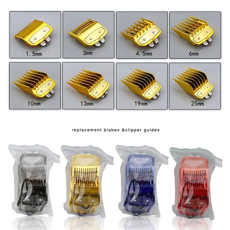 8PCS Professional จำกัดหวีตัดหวี1.5/3/4.5/6/10/13/19/25MM ชุด