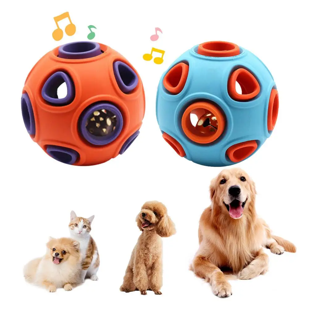 Interactive Dog Cat Toy Pet Chew Toy Vocal Food Leakage Ball Food Dispenser For Cats Dog Playing Training Balls Pet Supplies